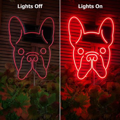 Neon Personalizado Cachorro LED Neon Sign - 06 Day Night Comparison
