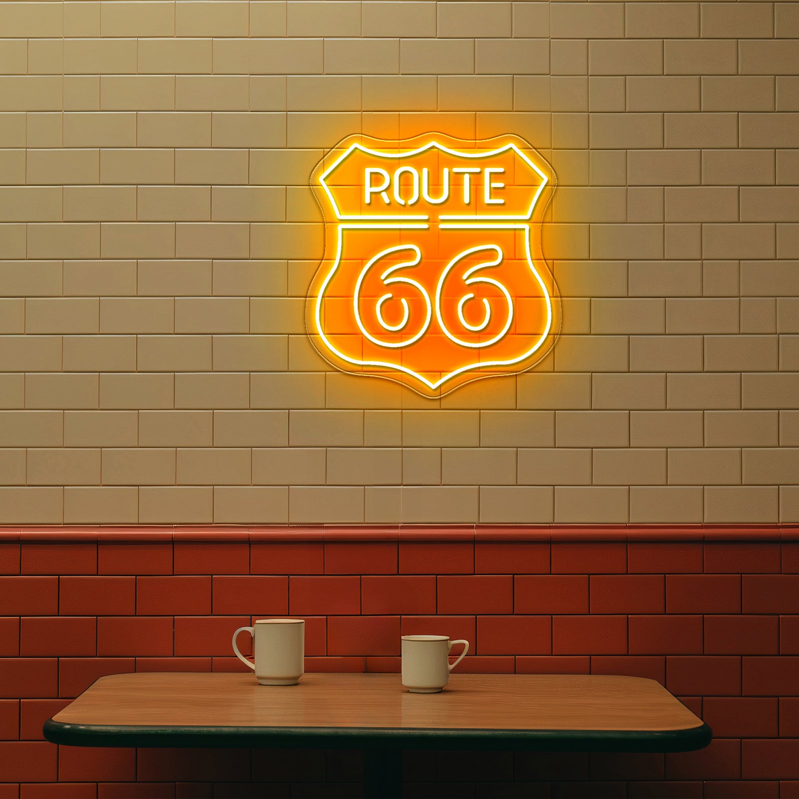 Neon Route 66 Sign Wall Decor Neon Wall Light - LED neon sign view 7