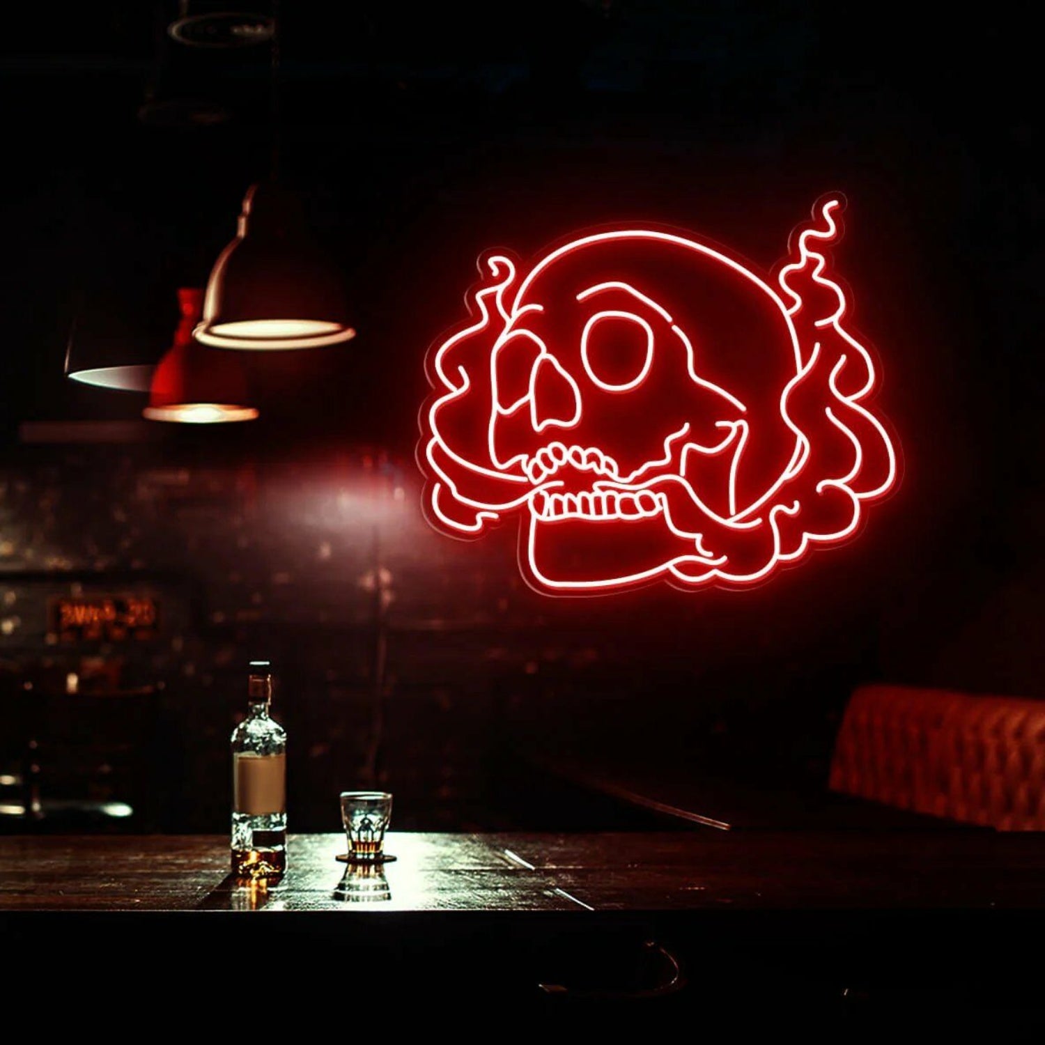 Neon Skeleton Sign Smoking Skull Led Light | Shineneon