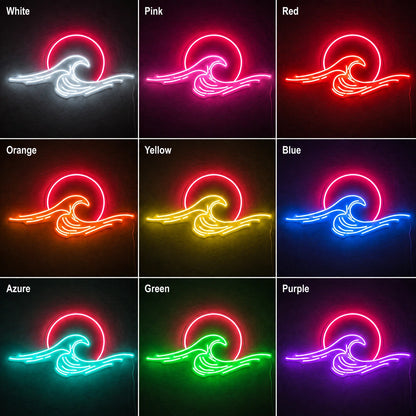 Neon Sunset Wave Neon Sign LED Neon Sign color grid