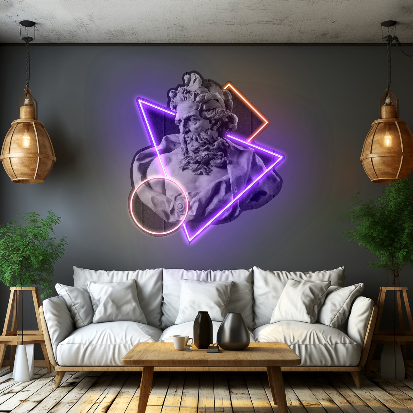 Neptune God Of The Sea Custom Led Signs Artwork For Sale