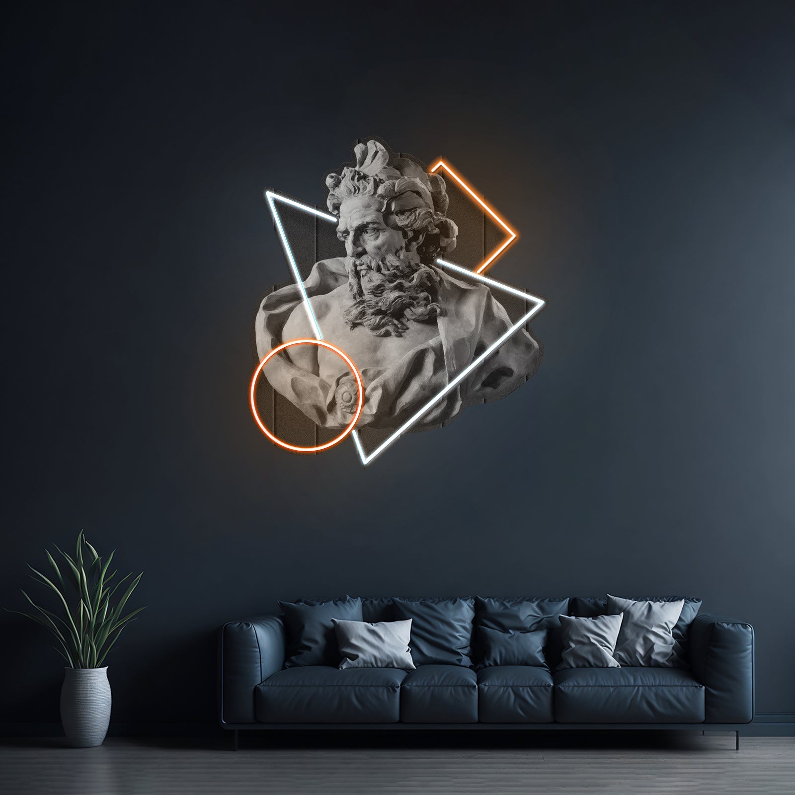 Neptune God Of The Sea Custom Led Signs Artwork For Sale