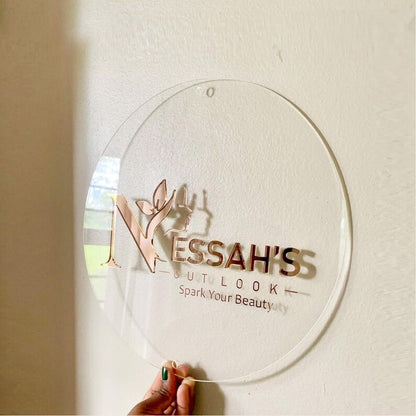 Nessah Acrylic Business Logo Sign - Shineneon