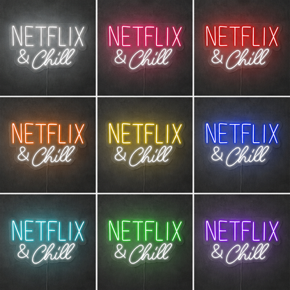 Netflix Chill Wall Decor LED Neon Sign color grid
