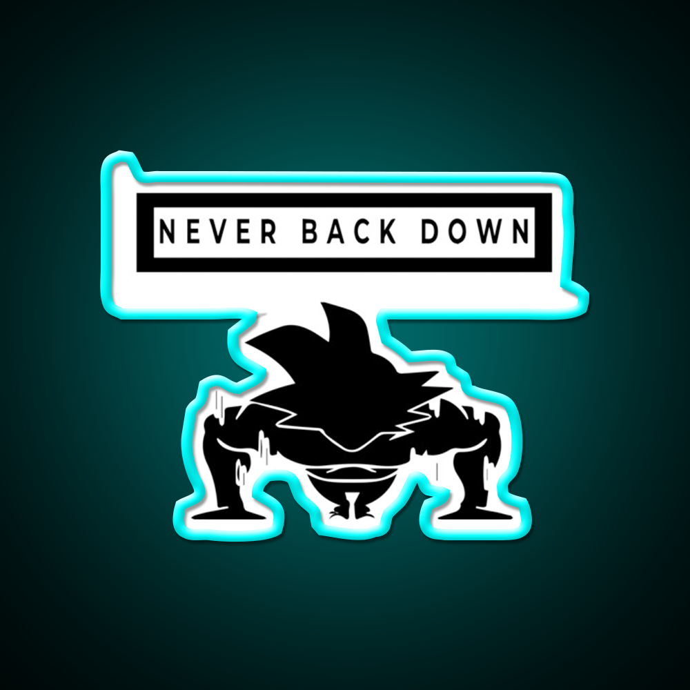 Never Back Down Sport Motivation Gym Fitness Led Neon Sign Rgb Color