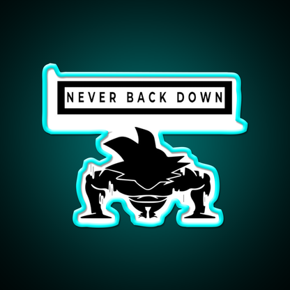 Never Back Down Sport Motivation Gym Fitness Led Neon Sign Rgb Color