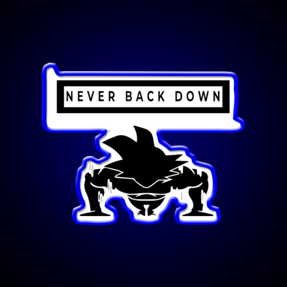 Never Back Down Sport Motivation Gym Fitness Led Neon Sign Rgb Color