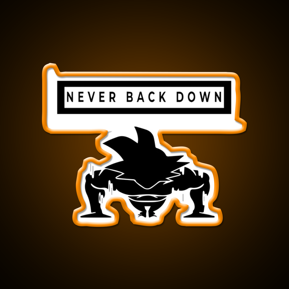 Never Back Down Sport Motivation Gym Fitness Led Neon Sign Rgb Color