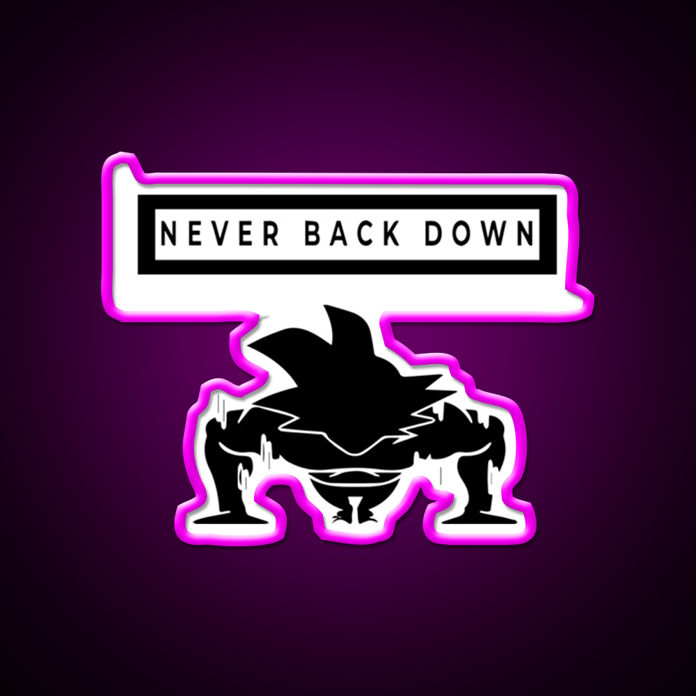 Never Back Down Sport Motivation Gym Fitness Led Neon Sign Rgb Color