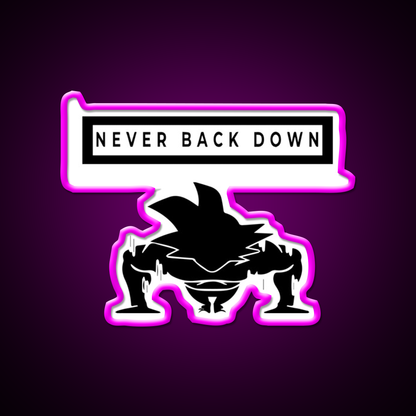 Never Back Down Sport Motivation Gym Fitness Led Neon Sign Rgb Color