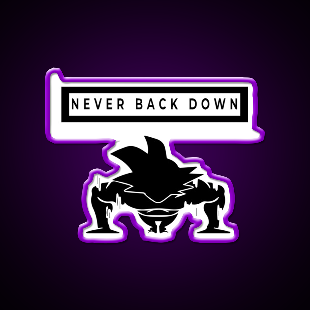 Never Back Down Sport Motivation Gym Fitness Led Neon Sign Rgb Color