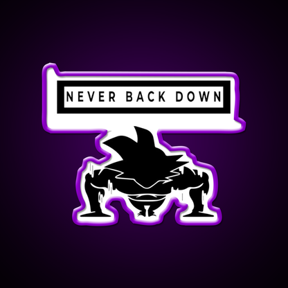 Never Back Down Sport Motivation Gym Fitness Led Neon Sign Rgb Color
