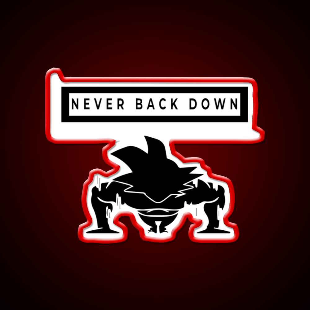 Never Back Down Sport Motivation Gym Fitness Led Neon Sign Rgb Color