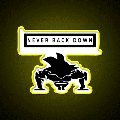 Never Back Down Sport Motivation Gym Fitness Led Neon Sign Rgb Color