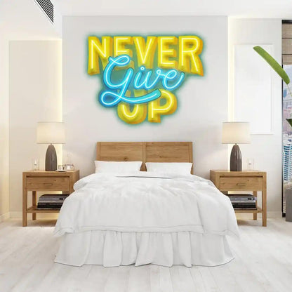 Never Give Up Bold-Slim LED Neon Sign for Modern Living Room | Shineneon