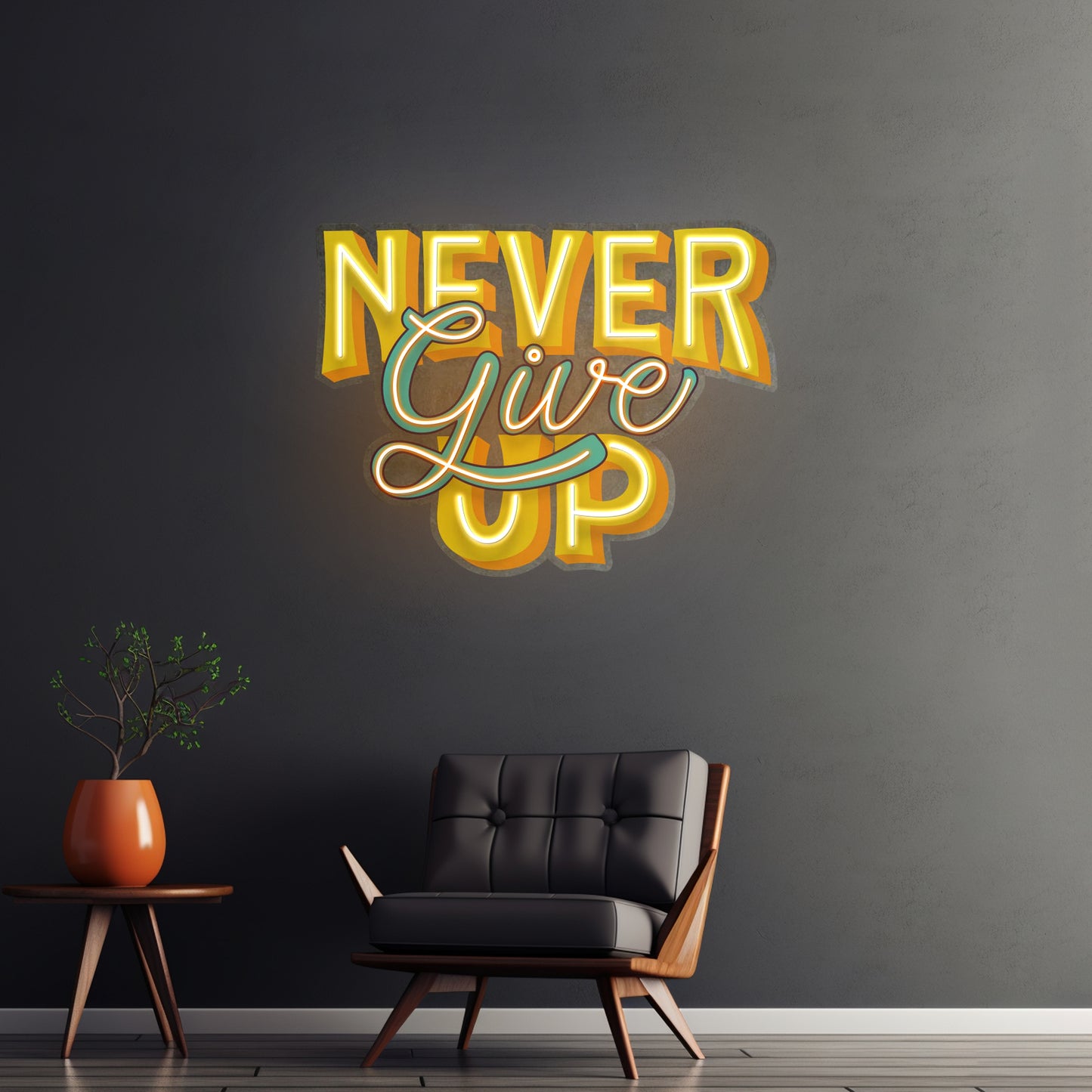 Never Give Up Led Neon Sign Light Custom Led Signs