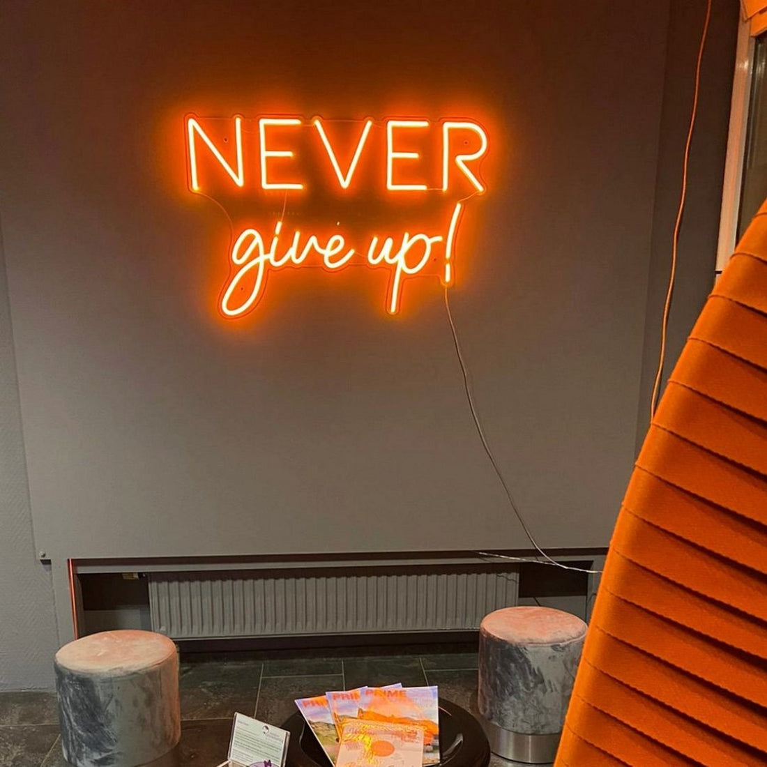 Never Give Up Led Sign Business Neon Signs Wall Art