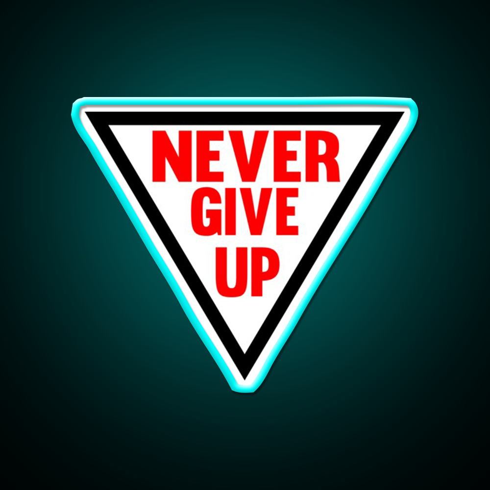 Never Give Up V2 Gym Fitness Led Neon Sign Rgb Color