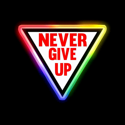 Never Give Up V2 Gym Fitness Led Neon Sign Rgb Color