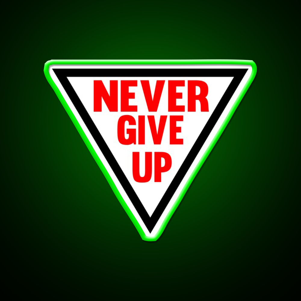 Never Give Up V2 Gym Fitness Led Neon Sign Rgb Color