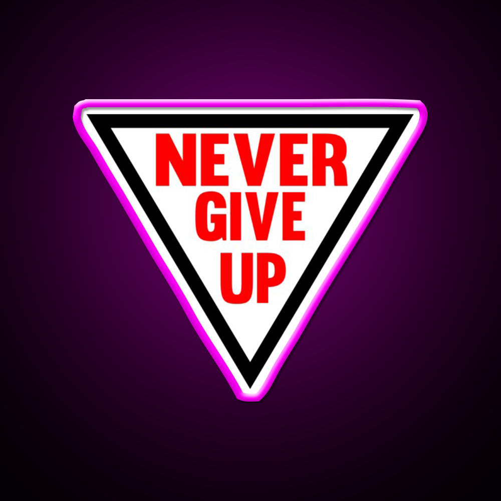 Never Give Up V2 Gym Fitness Led Neon Sign Rgb Color