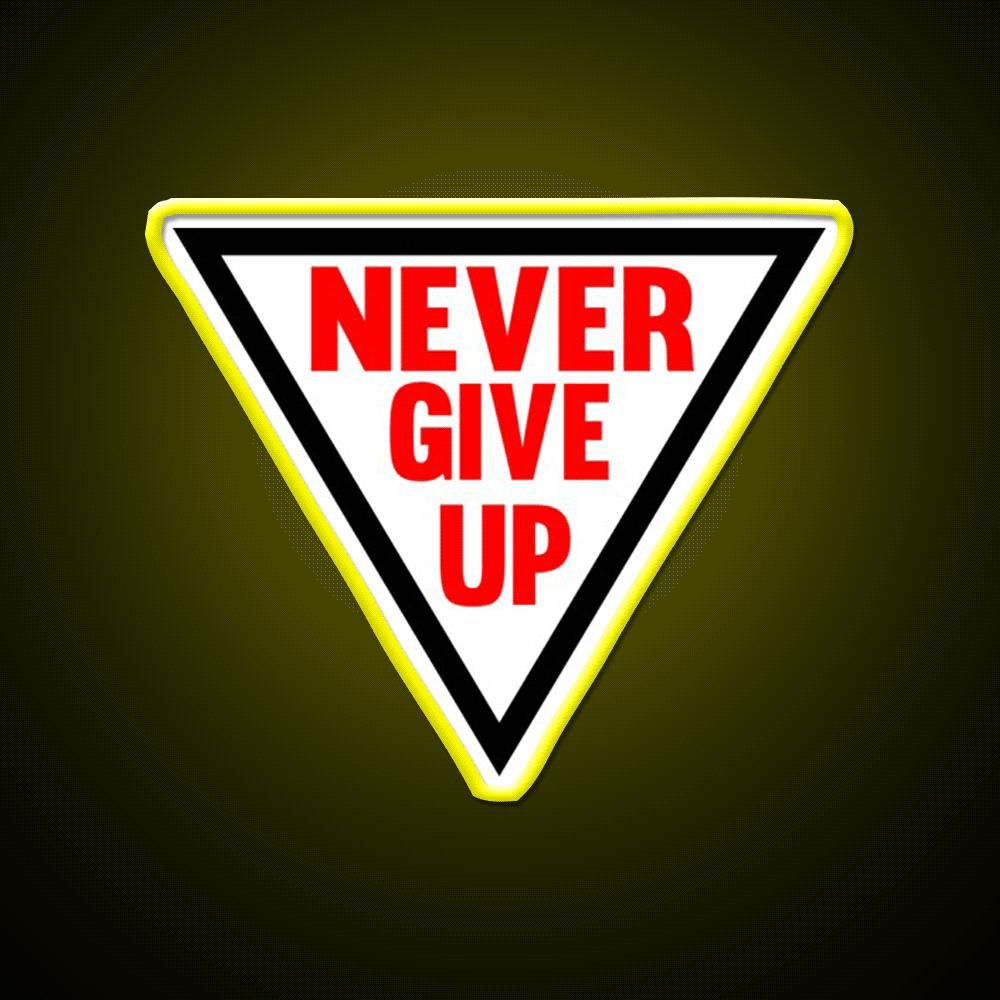 Never Give Up V2 Gym Fitness Led Neon Sign Rgb Color