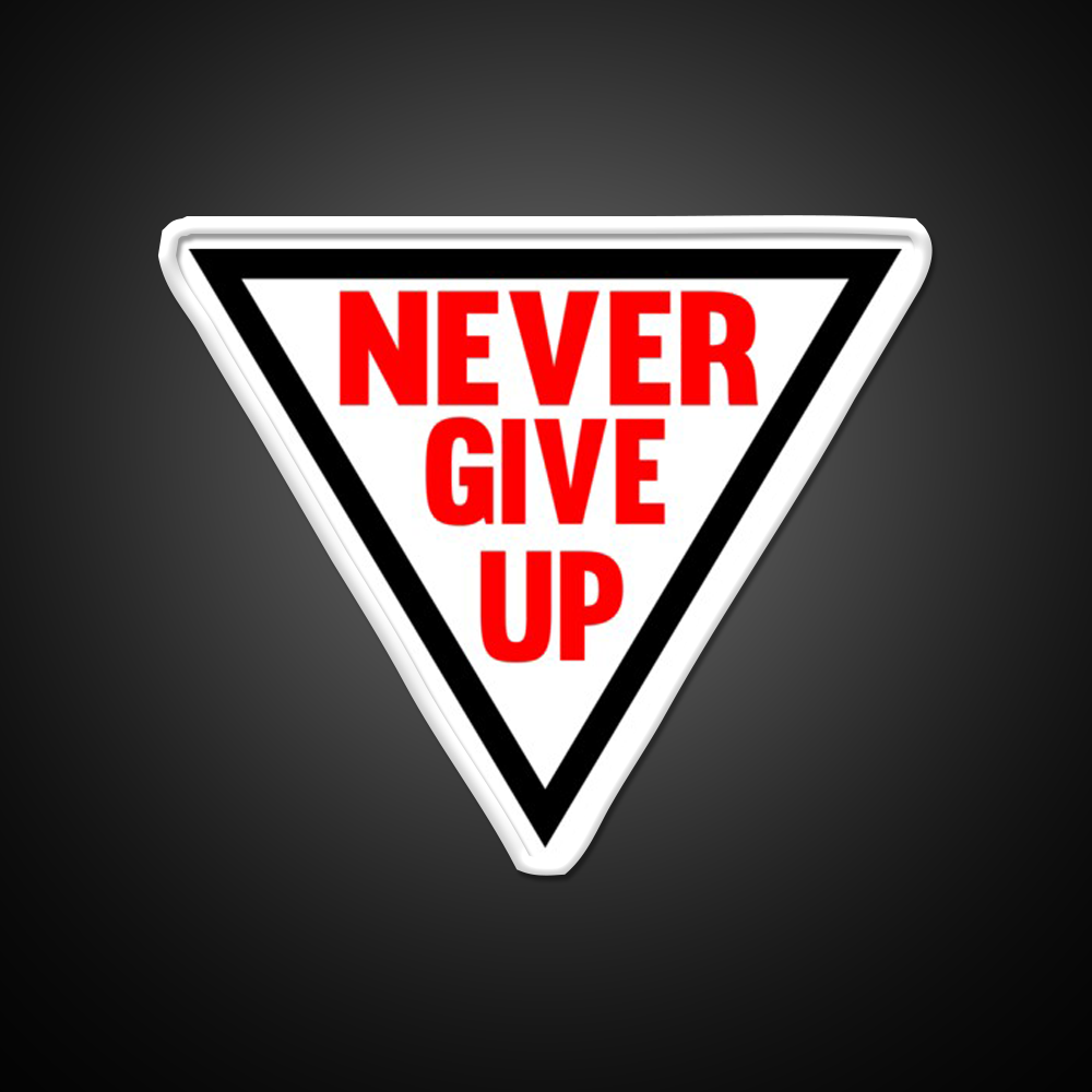 Never Give Up V2 Gym Fitness Led Neon Sign Rgb Color
