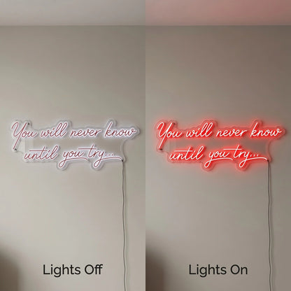 Never LED Neon Sign - 06 Day Night Comparison