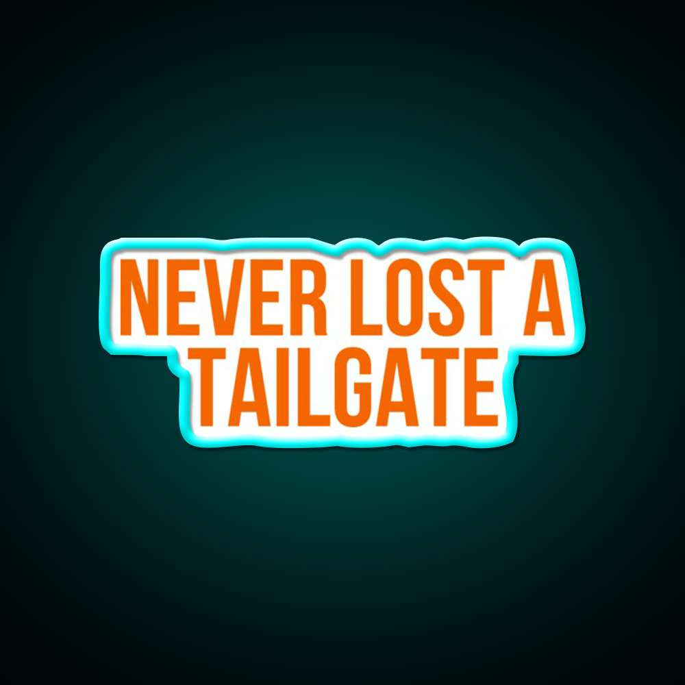 Never Lost A Tailgate Orange Beer Bar Decor Led Neon Sign Rgb Color - Size and dimension reference