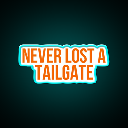 Never Lost A Tailgate Orange Beer Bar Decor Led Neon Sign Rgb Color - Size and dimension reference