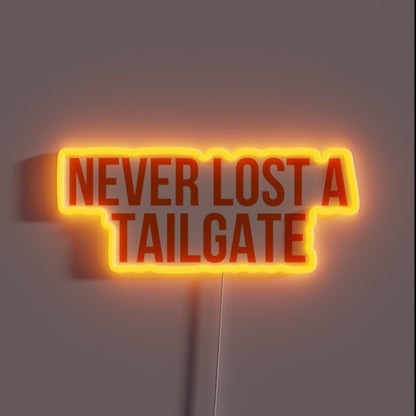 Never Lost A Tailgate Orange Rgb Led Neon Sign