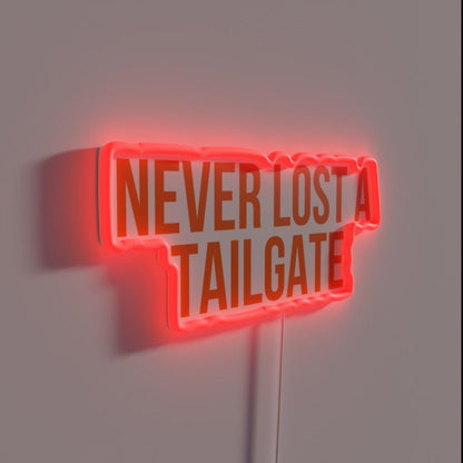 Never Lost A Tailgate Orange Rgb Led Neon Sign