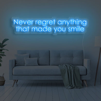 Never Regret Anything That Made You Smile Led Neon Sign | Shineneon