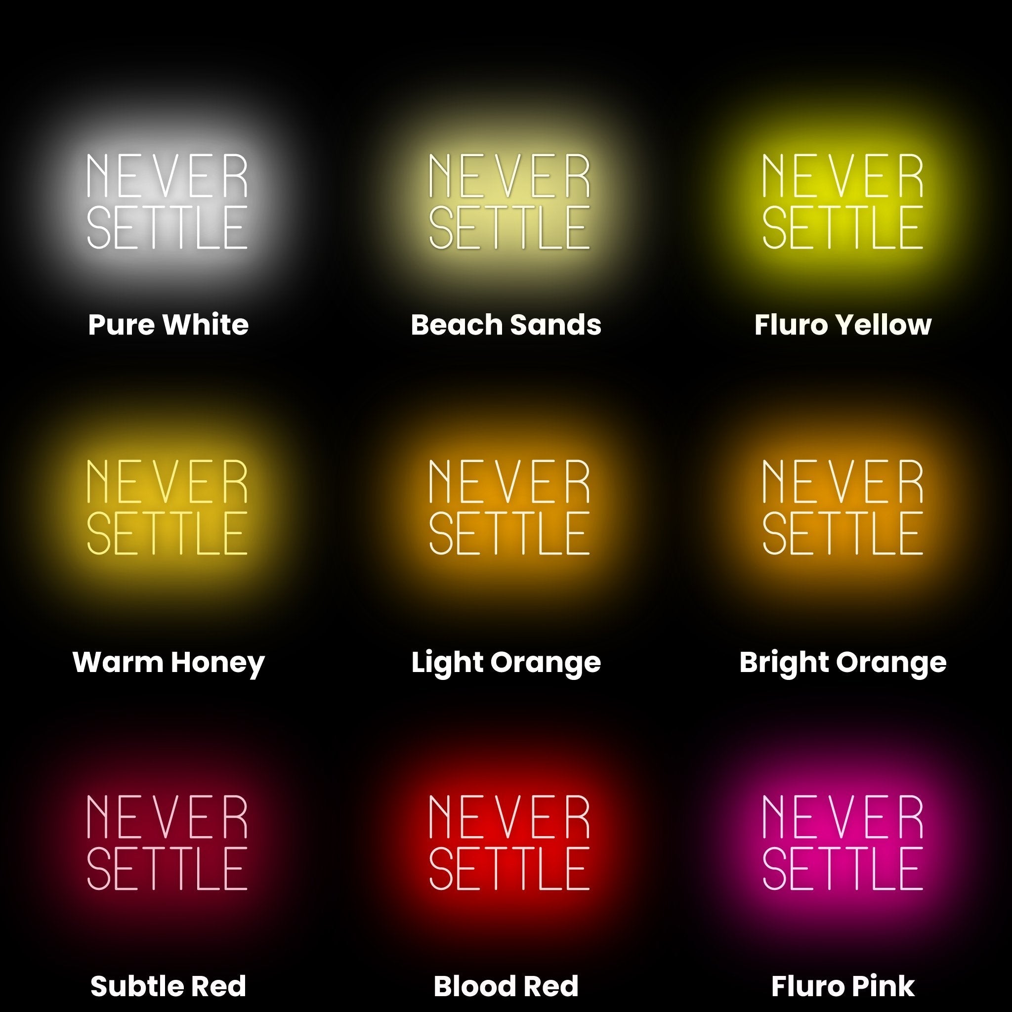 Never Settle Led Neon Sign | Shineneon
