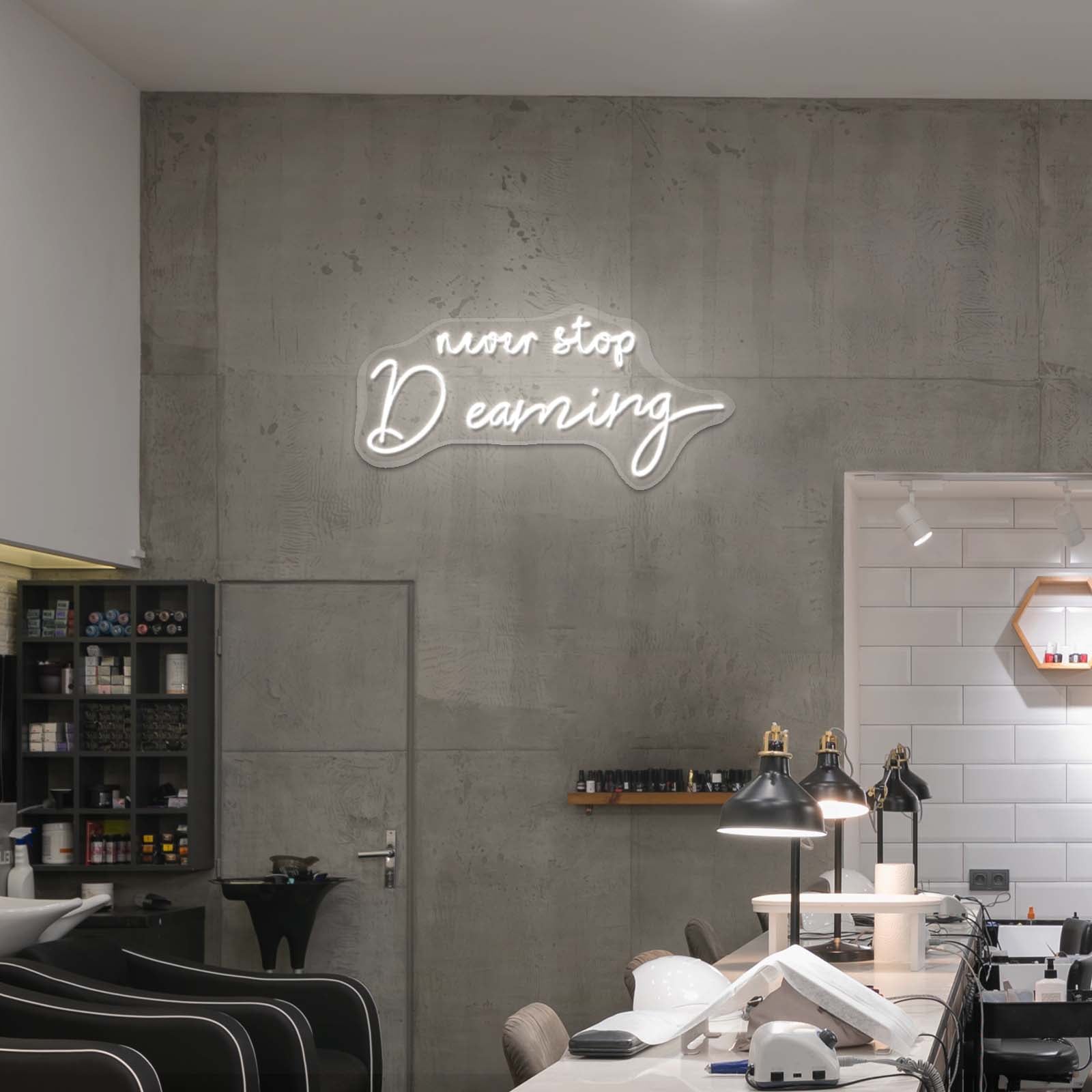 Never Stop Dreaming Neon Sign Motivational Neon Sign For Bedroom