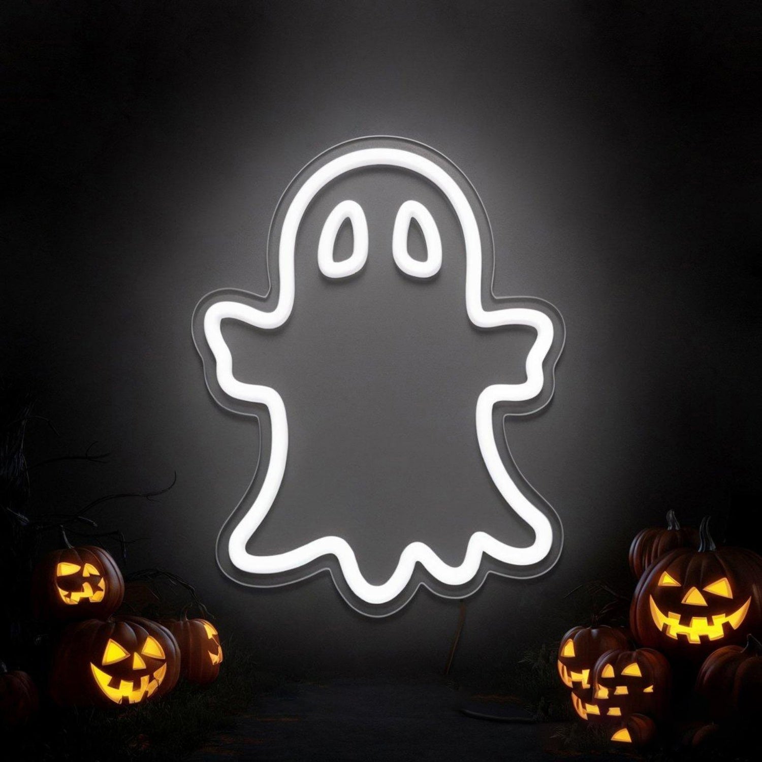 Never Trust The Living Bright Orange Led Neon Sign Halloween Door Decor | Shineneon
