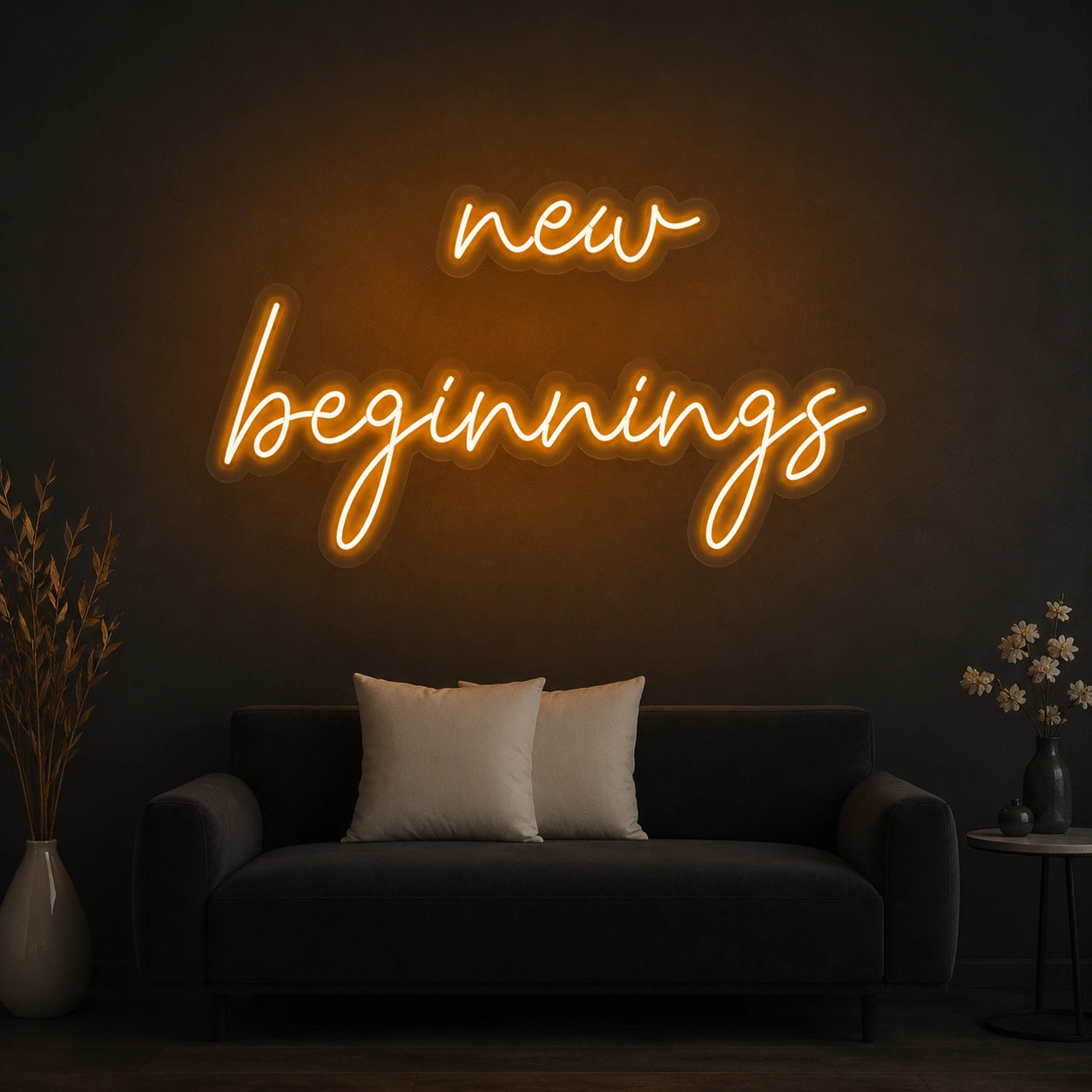 New Beginnings Script LED Neon Sign high-converting product image
