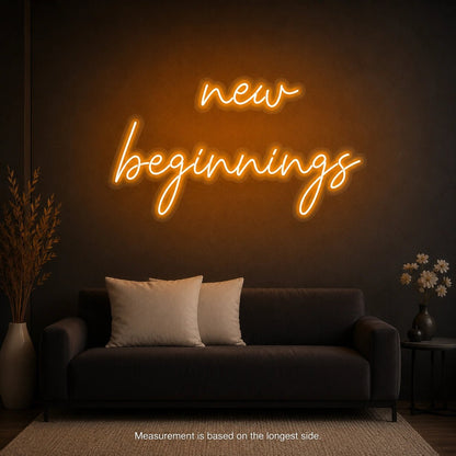 New Beginnings Script LED Neon Sign - Shineneon