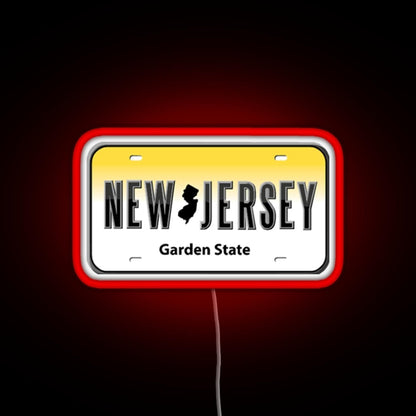 New Jersey License Plate Rgb Neon Sign