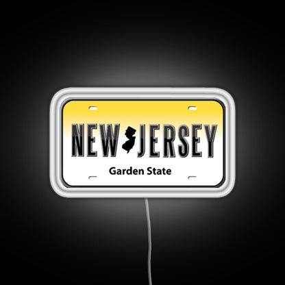 New Jersey License Plate Rgb Neon Sign