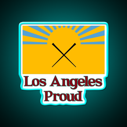 New Los Angeles Flag Led Neon Sign Chinese Food Rgb Color