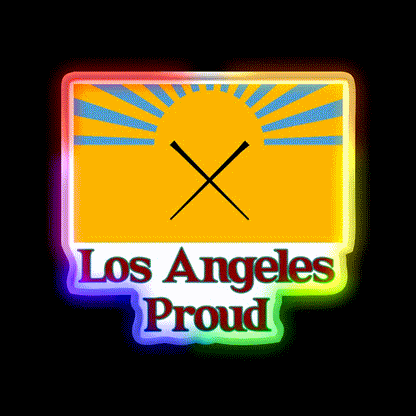 New Los Angeles Flag Led Neon Sign Chinese Food Rgb Color
