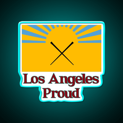 New Los Angeles Flag Led Neon Sign Chinese Food Rgb Color - Shineneon