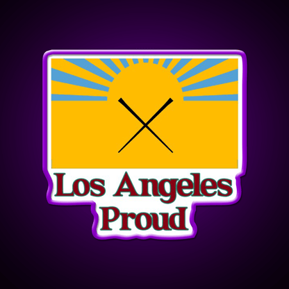 New Los Angeles Flag Led Neon Sign Chinese Food Rgb Color - Shineneon