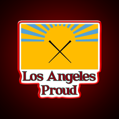 New Los Angeles Flag Led Neon Sign Chinese Food Rgb Color - Shineneon