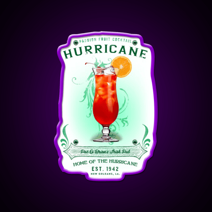 New Orleans Hurricane Cocktail Bar Decor Led Neon Sign Rgb Color - Shineneon