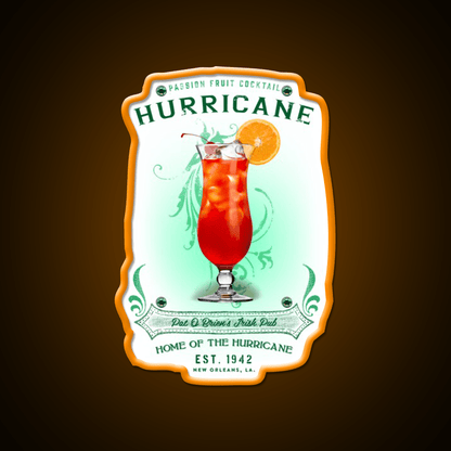 New Orleans Hurricane Cocktail Bar Decor Led Neon Sign Rgb Color - Shineneon