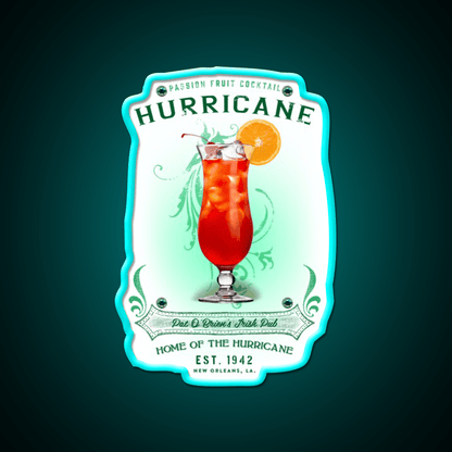 New Orleans Hurricane Cocktail Bar Decor Led Neon Sign Rgb Color - Shineneon
