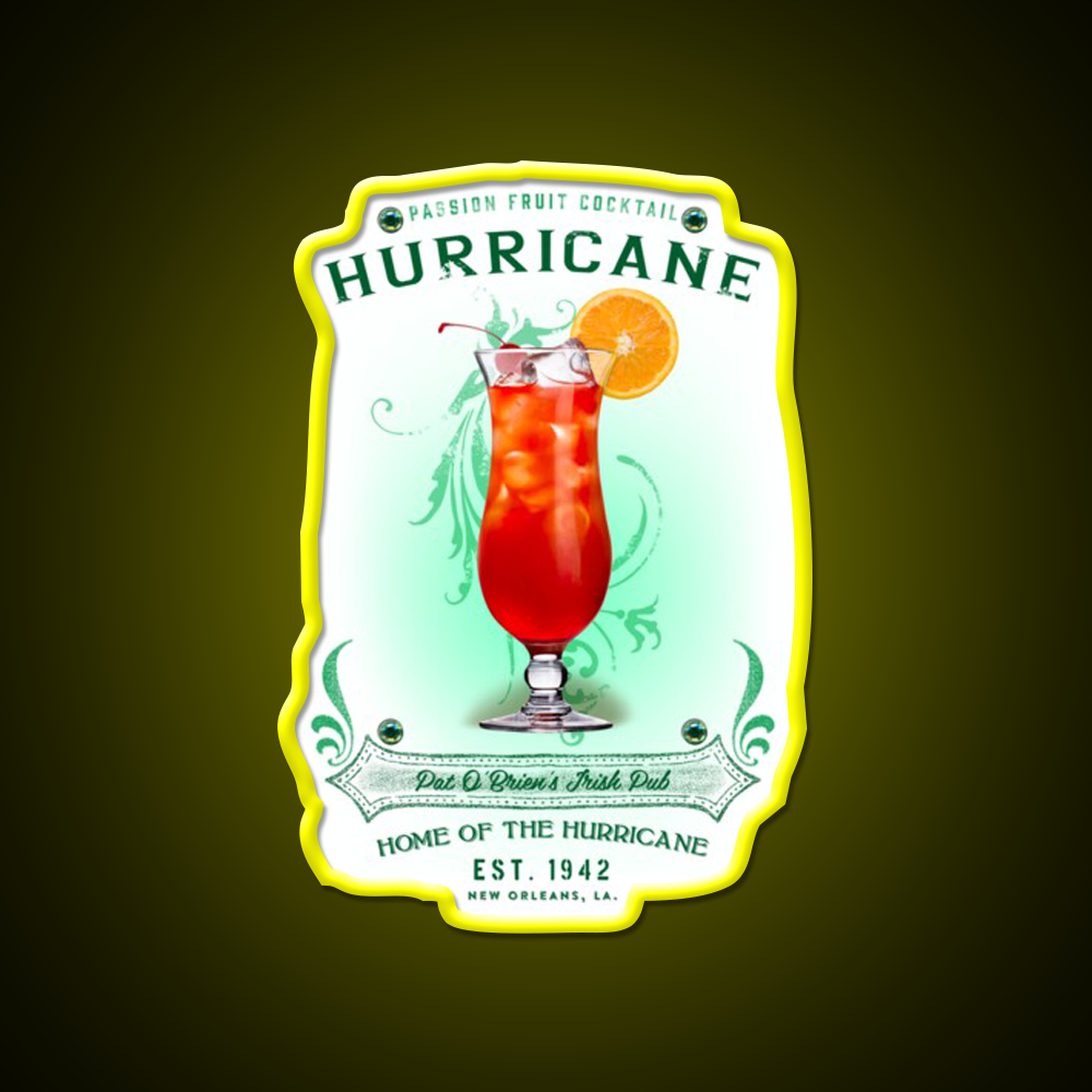 New Orleans Hurricane Cocktail Bar Decor Led Neon Sign Rgb Color - LED neon sign view 7
