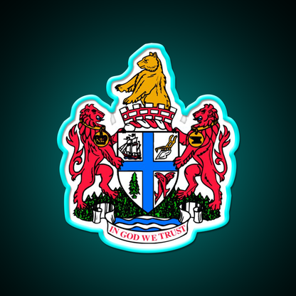 New Westminster Coat Of Arms Asian Cultural Led Neon Sign Rgb Color - Size and dimension reference
